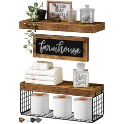 QEEIG ‎Bathroom Shelves Over Toilet - Paper Storage Wall - New