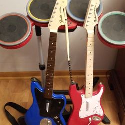 Play Station Wireless Bundle 2 Guitars and Drums