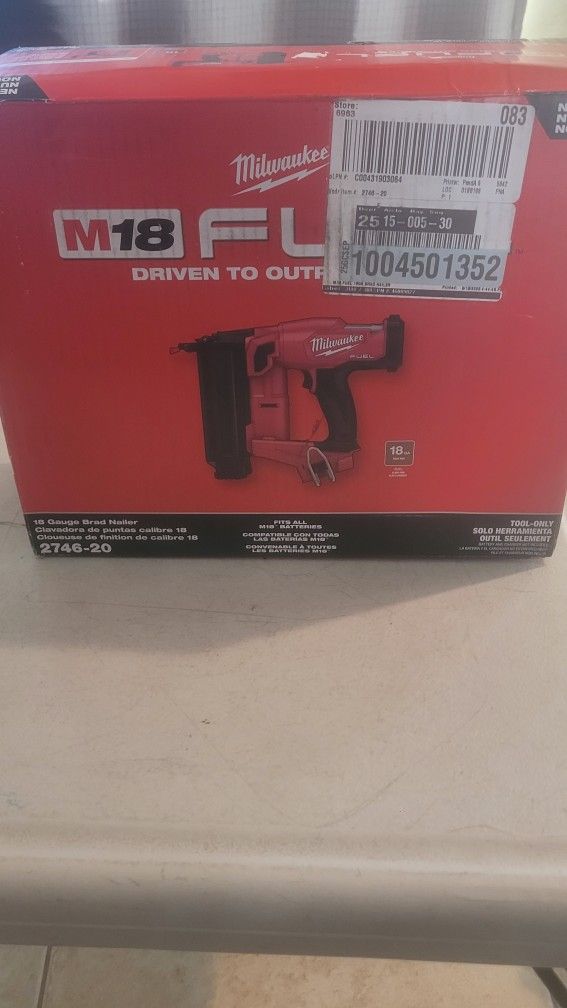 Milwaukee M18 Fuel 18-Gauge Brad Nailer Tool Only!!!