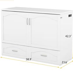 (NEW) Murphy bed with folding mattress and sheet. Mattress And Sheet Still In Packaging 