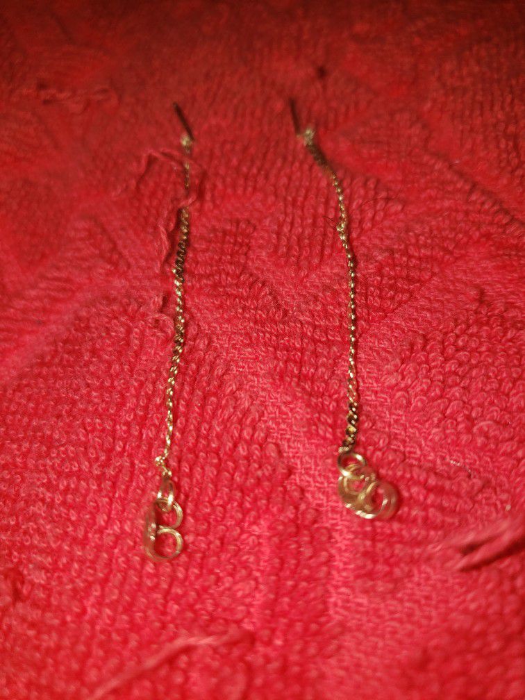 Women's 14K Gold Dainty S-Link Chain Earrings