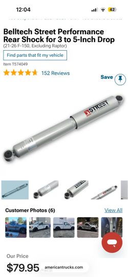 F150 Belltech Rear Shocks Pair