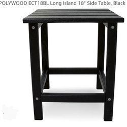 Brand New In Sealed Box Project 62 Polywood Long Island  18" Side Table Black 