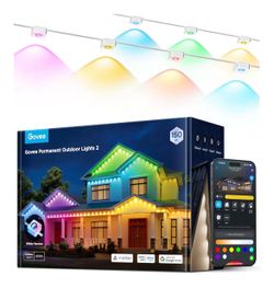 Govee Permanent Outdoor Lights 2, 150ft RGBIC Outdoor Lights with 100 Modes 16 Million Colors, IP67 Waterproof for Outdoor, Roof, Eave, Patio, Deck, P