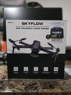 Vivitar SkyFlow GPS Foldable 4K UHD Aerial Drone for Adults with Live Video Feed & 5" Touchscreen Remote