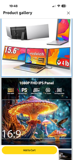 15.6'' Laptop Triple Screen Extender One Cable Connection, 1080P FHD IPS Portable Dual Monitor with Speaker, Ultra-Slim Travel Monitor for 13-17.3" La