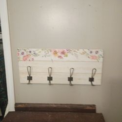 Hand Made Coat Rack With 4 Hooks