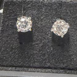 Diamond earrings – about 1 carat total, estate piece.