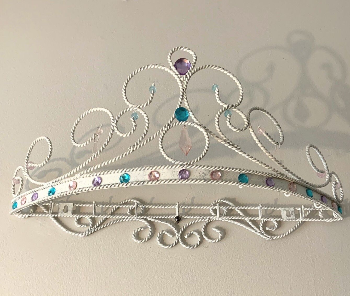 Kids Princess Crown Jewelry Necklace Holder Wall Mounted