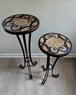 Set of 2 Mosaic Accent Tables