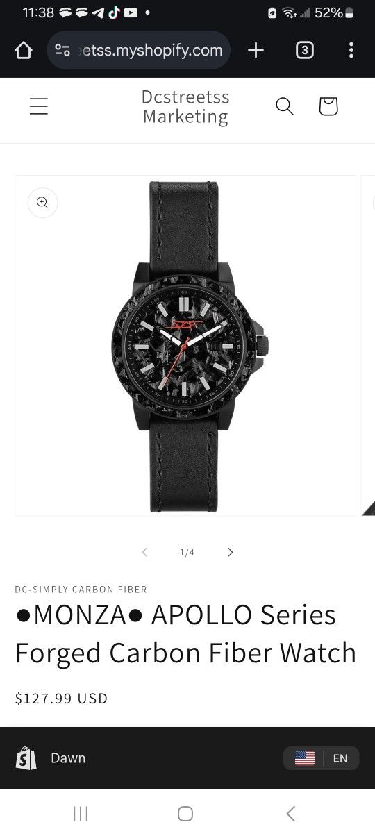 ●Monza● Apollo Series Forged Carbon Fiber Watch