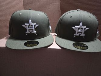 Houston Astros 7 3/8 & 7 5/8 Olive 59Fifty NewEra Fitted Hats