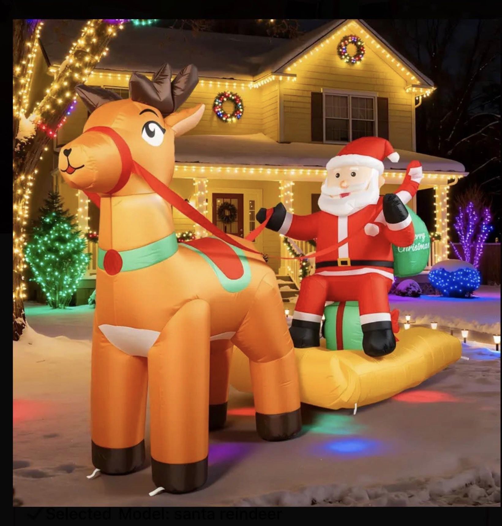 Christmas inflatable santa ride