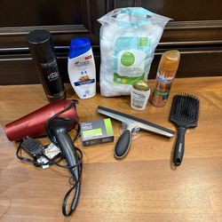 Hair Dryer + Shower Essentials Bundle Shampoo Conditioner Starter Set