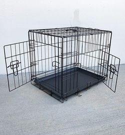 $30 (Brand New) Folding 24” dog cage 2-door folding pet crate kennel w/ tray 24”x17”x19”
