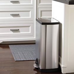 simplehuman 50 Liter / 13.0 Gallon Rectangular Kitchen Step Trash Can, Brushed Stainless Steel