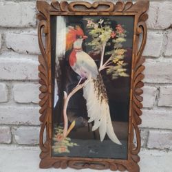 Mexican Feather Art. Hand Made. Set Of Two 