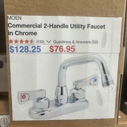 MOEN Commercial 2-Handle Utility Faucet in Chrome