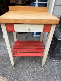 Butcher Block Kitchen Cart on Casters