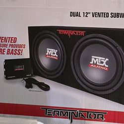 MTX Audio TNE212DV Dual 12" Vented Subwoofer Enclosure & Amplifier