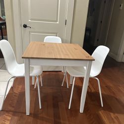 Ikea 2 Tone Dining Table and 3 Chairs