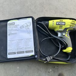 Ryobi 3/8 in Variable Speed Compact Drill Driver Corded With Bag Model D34K