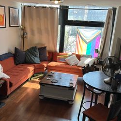 $1K Rowe Orange MCM Couch! 