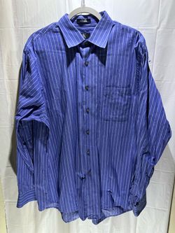 Calvin Klein Mens XL Long Sleeve Button Up Striped Dress Shirt