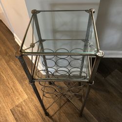 Metal/Glass Wine Rack Table