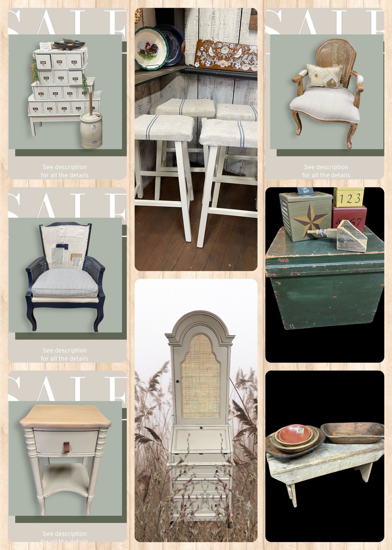 Antique/Vintage/Primitive Furniture Available 