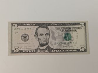 $5 Birthday Or Anniversary Note : March 10, 1978