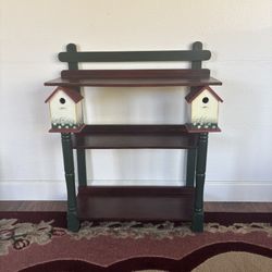 Adorable Wooden Shelf with Birdhouses