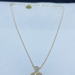 14k Solid Gold Cc Necklance 