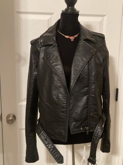 Black faux leather jacket