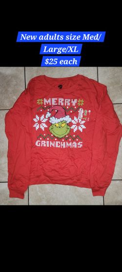 New Adult Christmas Grinch Sweater Size MED/LARGE and XL for ONLY $20 each 