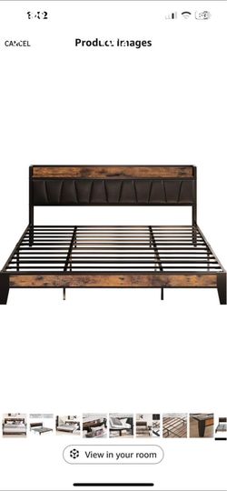 King size bed with outlet and charging ports