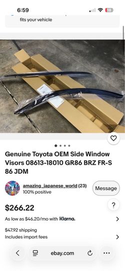 Genuine Toyota OEM Side Window Visors GR86 BRZ FR-S 86 JDM