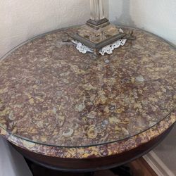 Victorian Marble Top Round Table