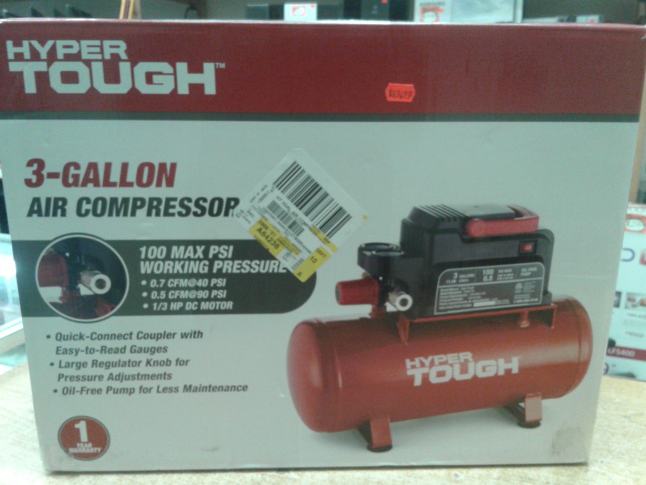 Hyper Tough 0100311A 3-Gallon Air Compressor