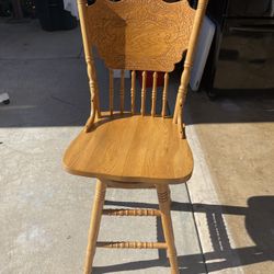 3 wooden chairs