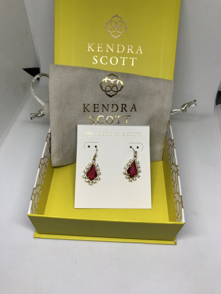 Kendra Scott Red Stone Teardrop Earrings $77 - NIB