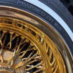 13x7 USA gold wire wheels