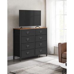 Dresser Tv Stand Storage Organizer Unit with Fabric Drawers