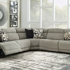 Colleyville Stone Armless Power Recliner 5 Piece Sectional

