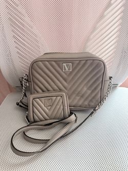 Victoria's Secret Quilted Crossbody Bag and Wallet Set