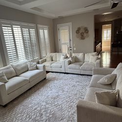 4 beige couches
