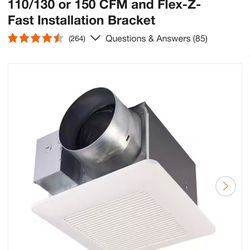Panasonic WhisperCeiling DC Fan with Pick-A-Flow Speed Selector 110/130 or 150 CFM and Flex-Z-Fast Installation Bracket