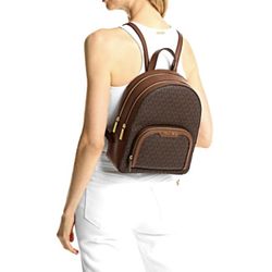 NWT Michael Kors Jaycee Medium Signature Logo Backpack - Brown/Acorn