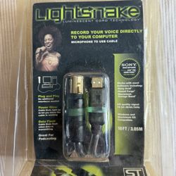 SoundTech LightSnake STUSBXLR10 Luminescent Cord Microphone to USB Cable 10 ft
