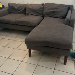 Grey Tweed L Shape Couch